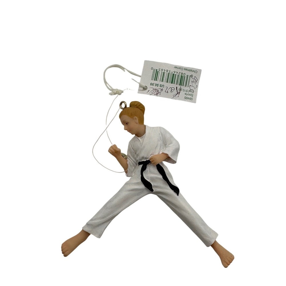 Vintage Gallerie II Karate Girl Christmas Ornament NWT Personalized Martial Arts